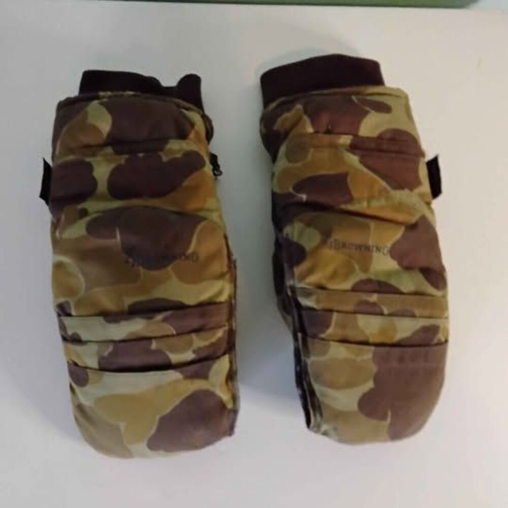 Vintage Browning Flexor by Rinehart hunting mittens duck camouflage, Size Mens L